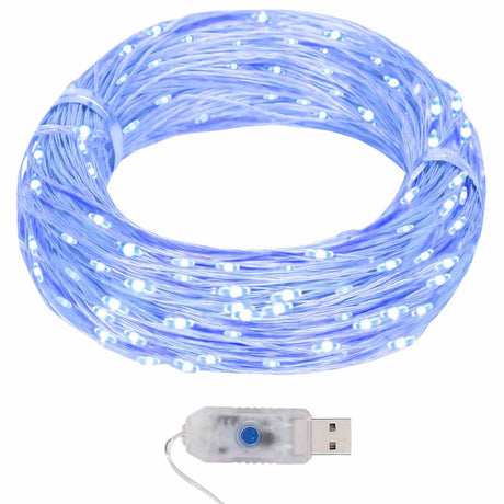 VidaXL lysledning med 400 microLEDs blå 8 funktioner 40 m