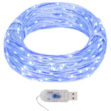 VidaXL lysledning med 400 microLEDs blå 8 funktioner 40 m