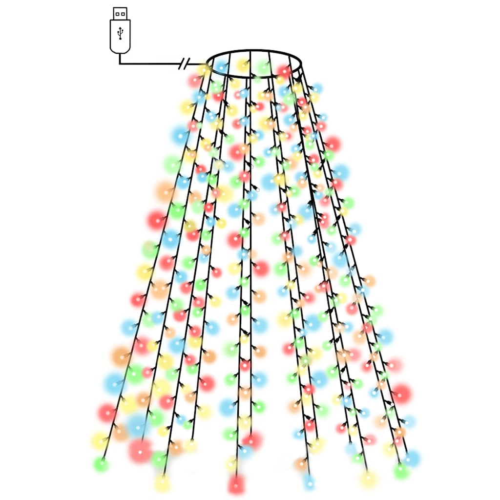 VidaXL juletræsbelysning med 180 LED'er, flerfarvet net, 180 cm