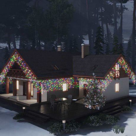 Vidaxl let gardin med 400 LED'er og 8 funktioner 10 m flerfarvet