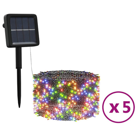 Vidaxl 5 St Light Garland med 200 lysdioder Solen inde i udendørs farve