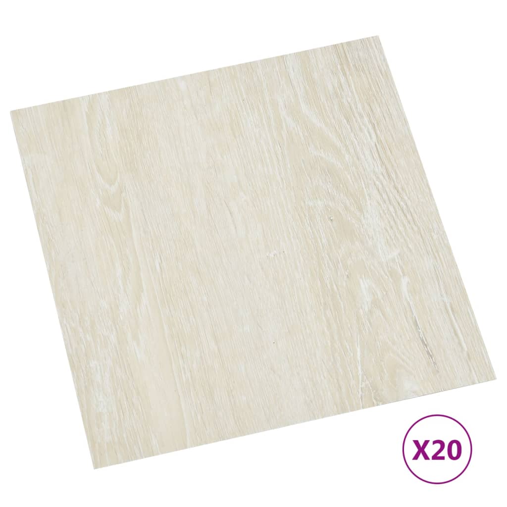 Vidaxl Floorboards 20 ST Self -fast 1,86 m² PVC -creme -farvet