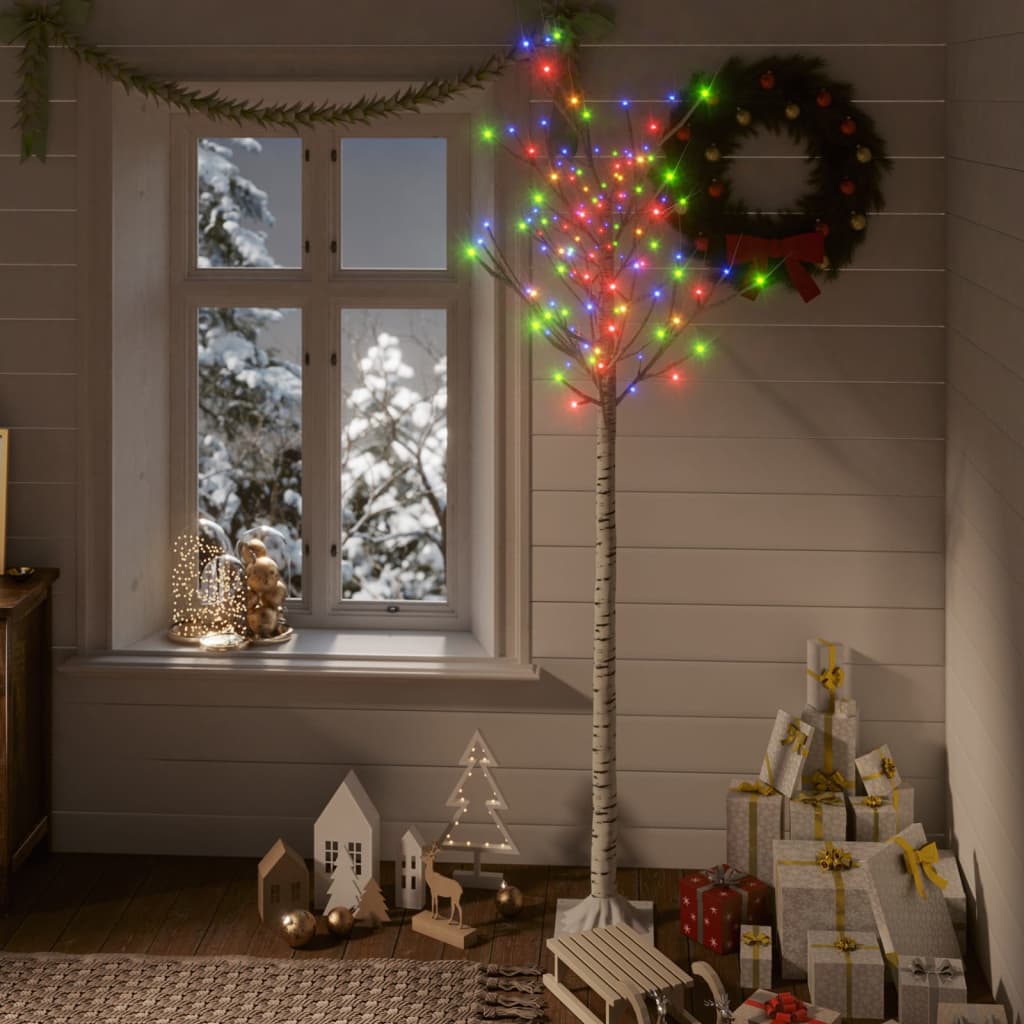 Vidaxl Christmas Tree Willow 180 Multi -farvede lysdioder inde og uden for 1,8 m