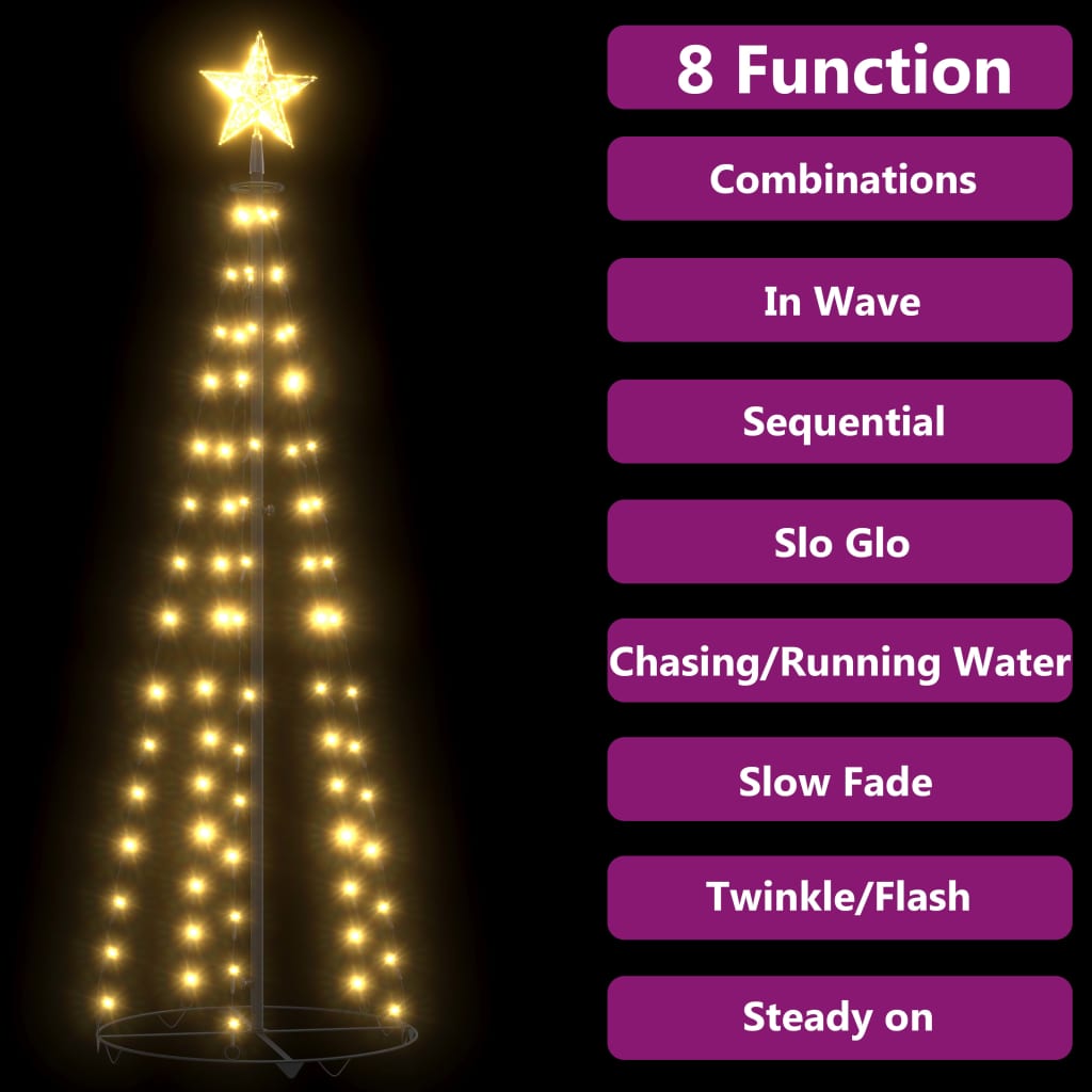 Vidaxl Kegelkerstboom 84 Warm -White LEDS 50x150 cm