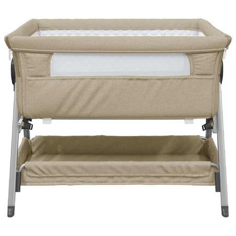 Vidaxl babybox met matras linnen taupe