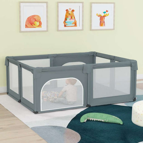 Vidaxl Baby Box med 2 døre Oxford stof lysegrå