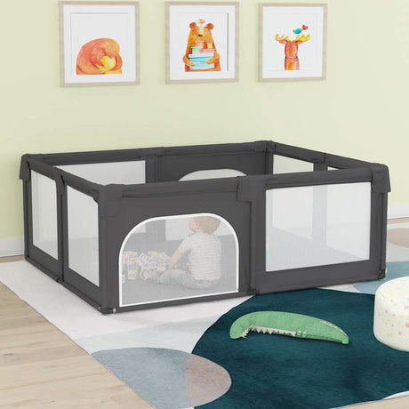 Vidaxl Babybox med 2 døre Oxford stof mørkegrå
