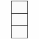 Vidaxl skydedør 90x205 cm ESG glas og aluminium sort