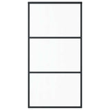 Vidaxl skydedør 102x205 cm ESG glas og aluminium sort