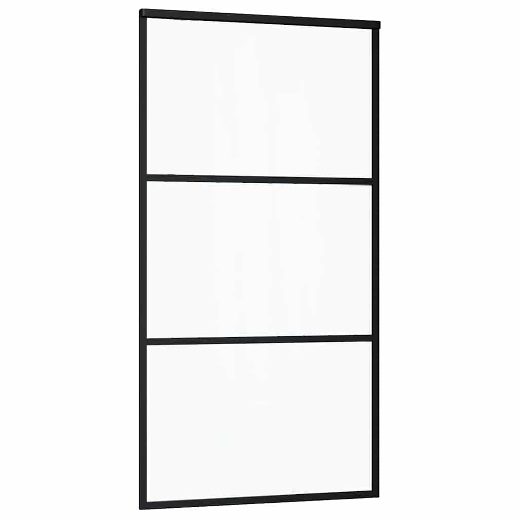 Vidaxl skydedør 102x205 cm ESG glas og aluminium sort