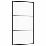 Vidaxl skydedør 102x205 cm ESG glas og aluminium sort