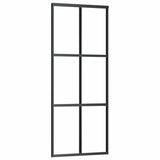 Vidaxl skydedør 76x205 cm ESG glas og aluminium sort