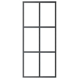 Vidaxl skydedør 90x205 cm ESG glas og aluminium sort