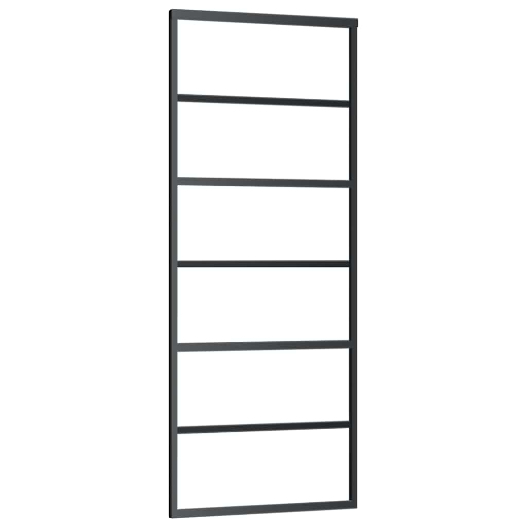 Vidaxl skydedør 76x205 cm ESG glas og aluminium sort