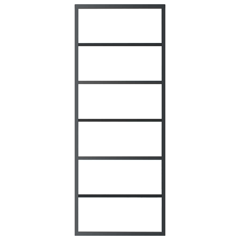 Vidaxl skydedør 76x205 cm ESG glas og aluminium sort