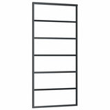 Vidaxl skydedør 90x205 cm ESG glas og aluminium sort