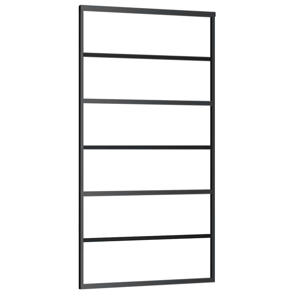 Vidaxl skydedør 102x205 cm ESG glas og aluminium sort