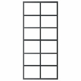Vidaxl skydedør 90x205 cm ESG glas og aluminium sort