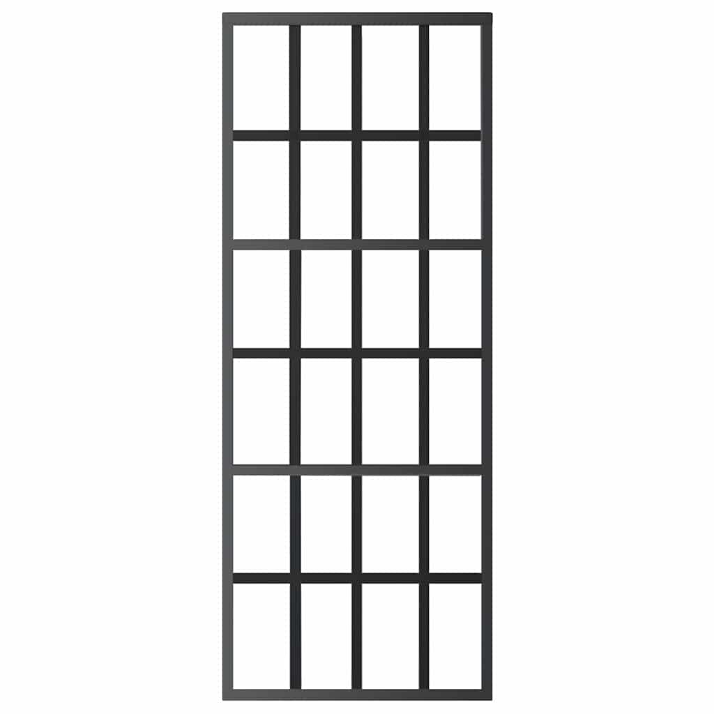 Vidaxl skydedør 76x205 cm ESG glas og aluminium sort