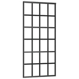 Vidaxl skydedør 90x205 cm ESG glas og aluminium sort