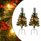 Vidaxl Tuinkerst -træer 2 st med belysning 76 cm PVC