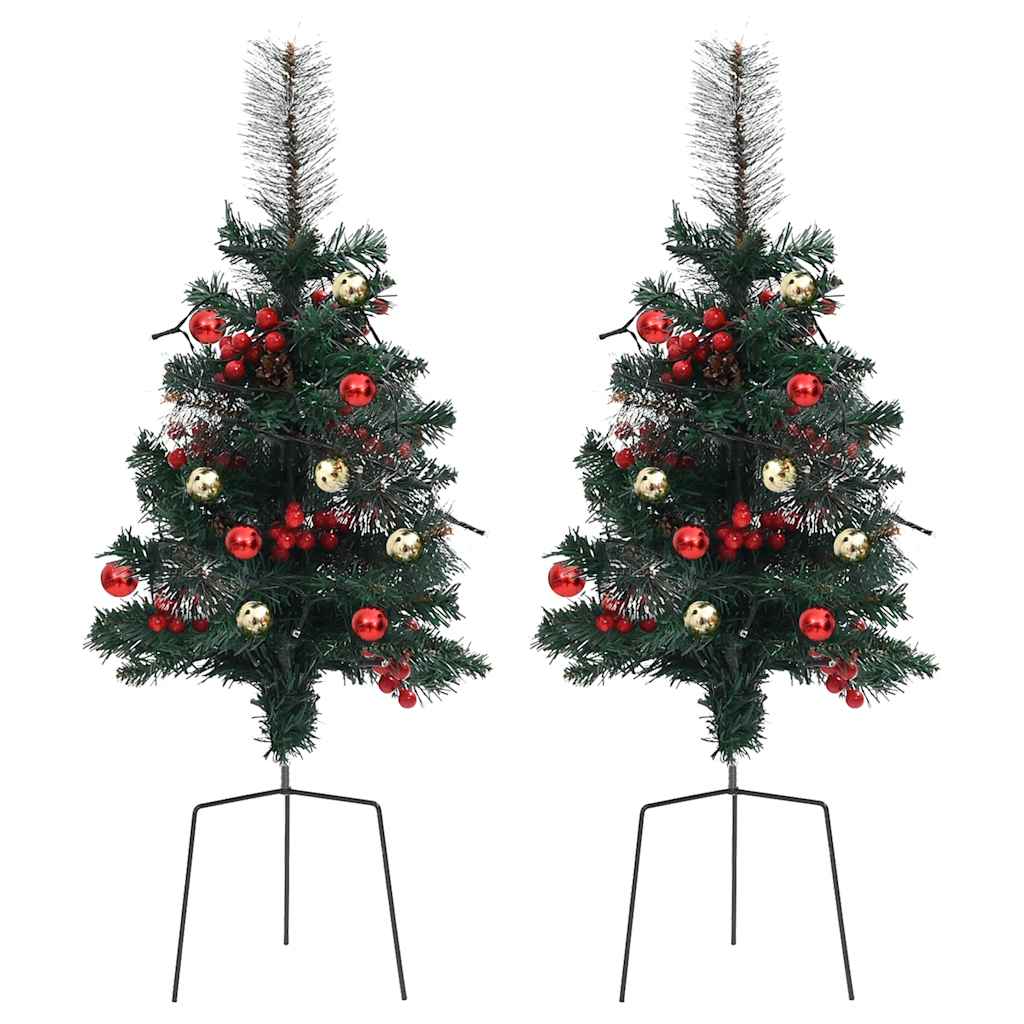 Vidaxl Tuinkerst -træer 2 st med belysning 76 cm PVC
