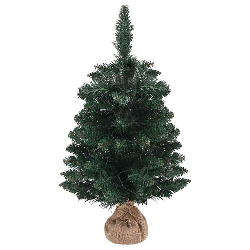 Vidaxl Kunstkerstboom med belysning og standard 60 cm PVC Green