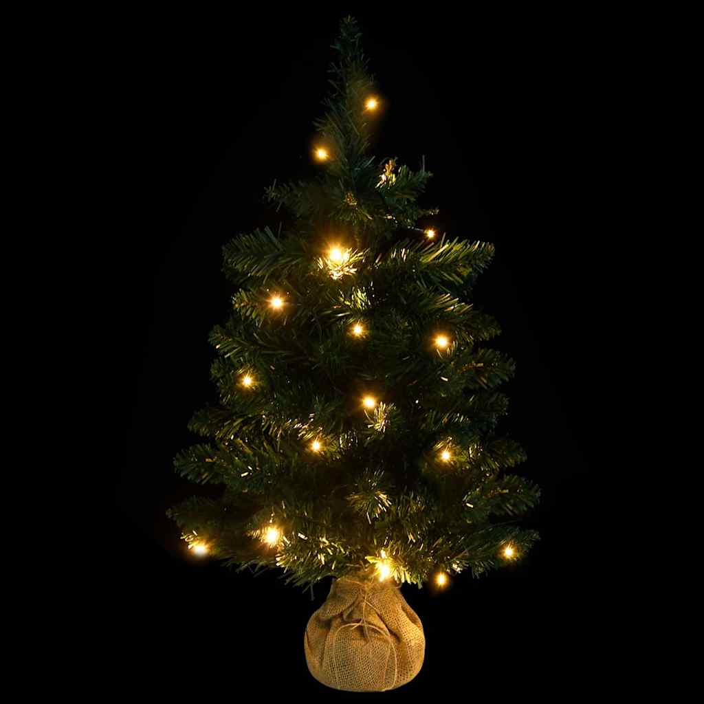 Vidaxl Kunstkerstboom med belysning og standard 60 cm PVC Green