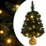 Vidaxl Kunstkerstboom med belysning og standard 60 cm PVC Green