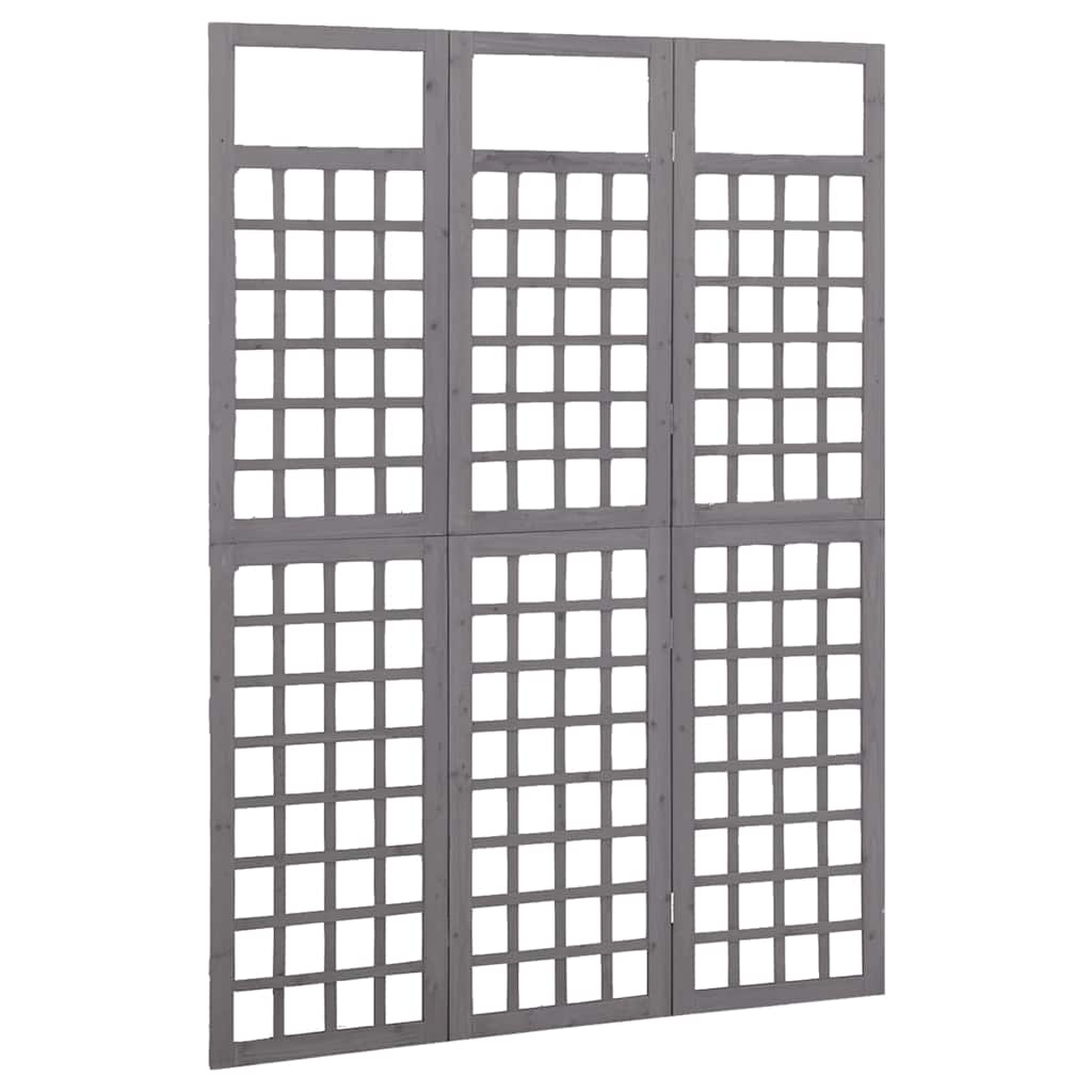 Vidaxl kamerscherm trellis met 3 panelen 121x180 cm vurenhout grijs