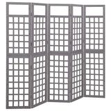 Vidaxl kamerscherm trellis met 5 panelen 201,5x180 cm vurenhout grijs