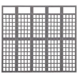 Vidaxl kamerscherm trellis met 5 panelen 201,5x180 cm vurenhout grijs