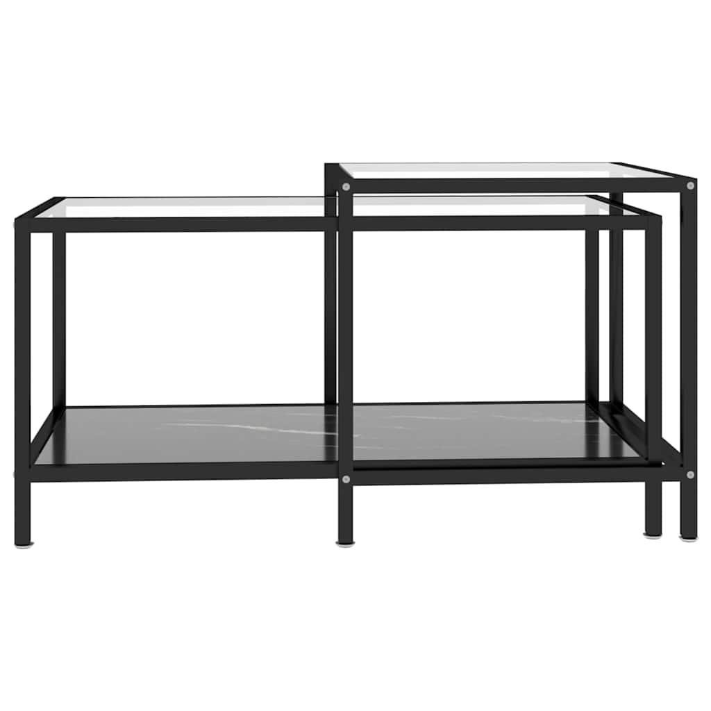 Vidaxl 2-delige salontafelset gehard glas zwart