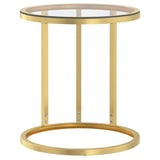 Vidaxl bijzettafel 45 cm gehard glas goudkleurig en transparant