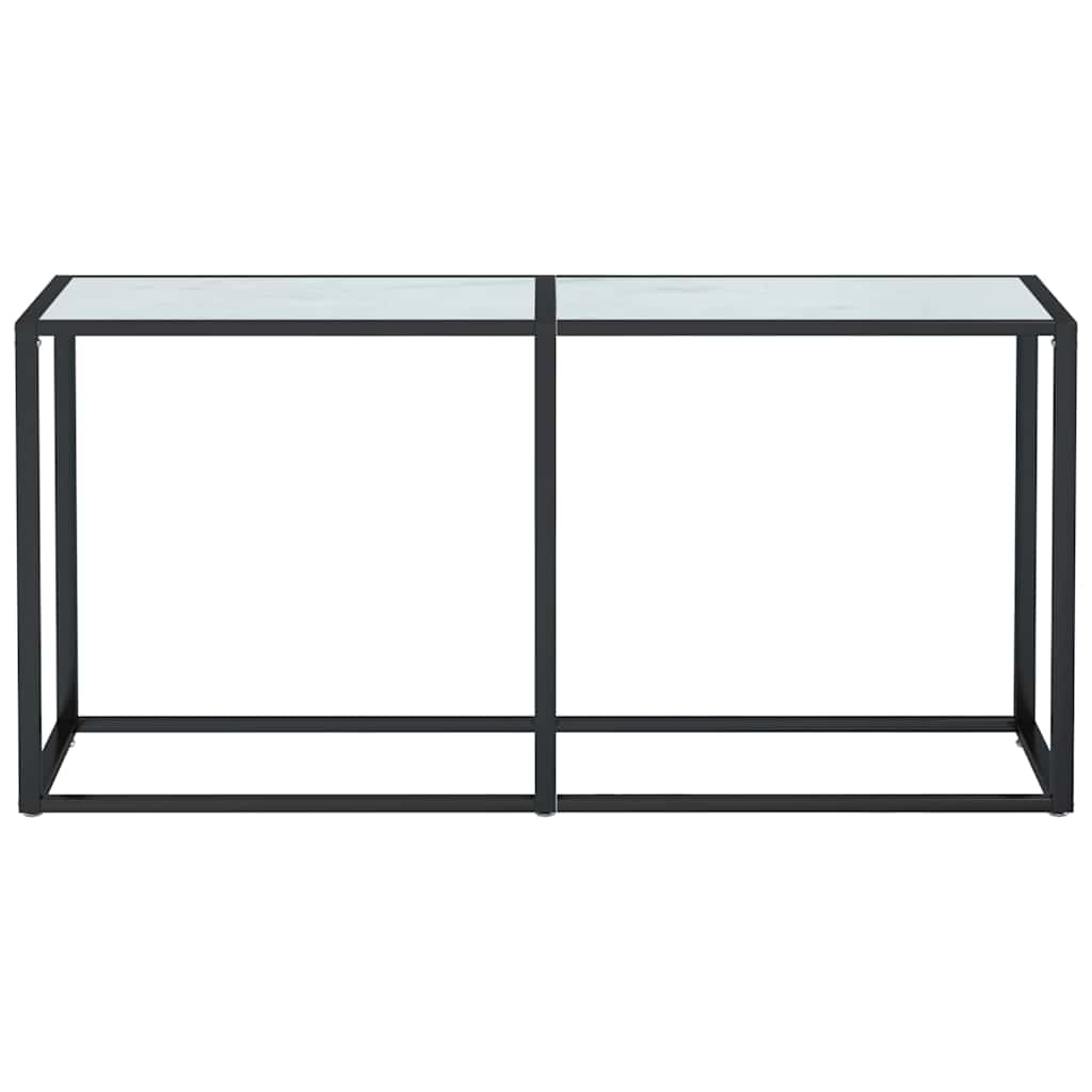 Vidaxl wandtafel 160x35x75,5 cm gehard glas witmarmerkleurig