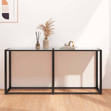 Vidaxl wandtafel 160x35x75,5 cm gehard glas witmarmerkleurig