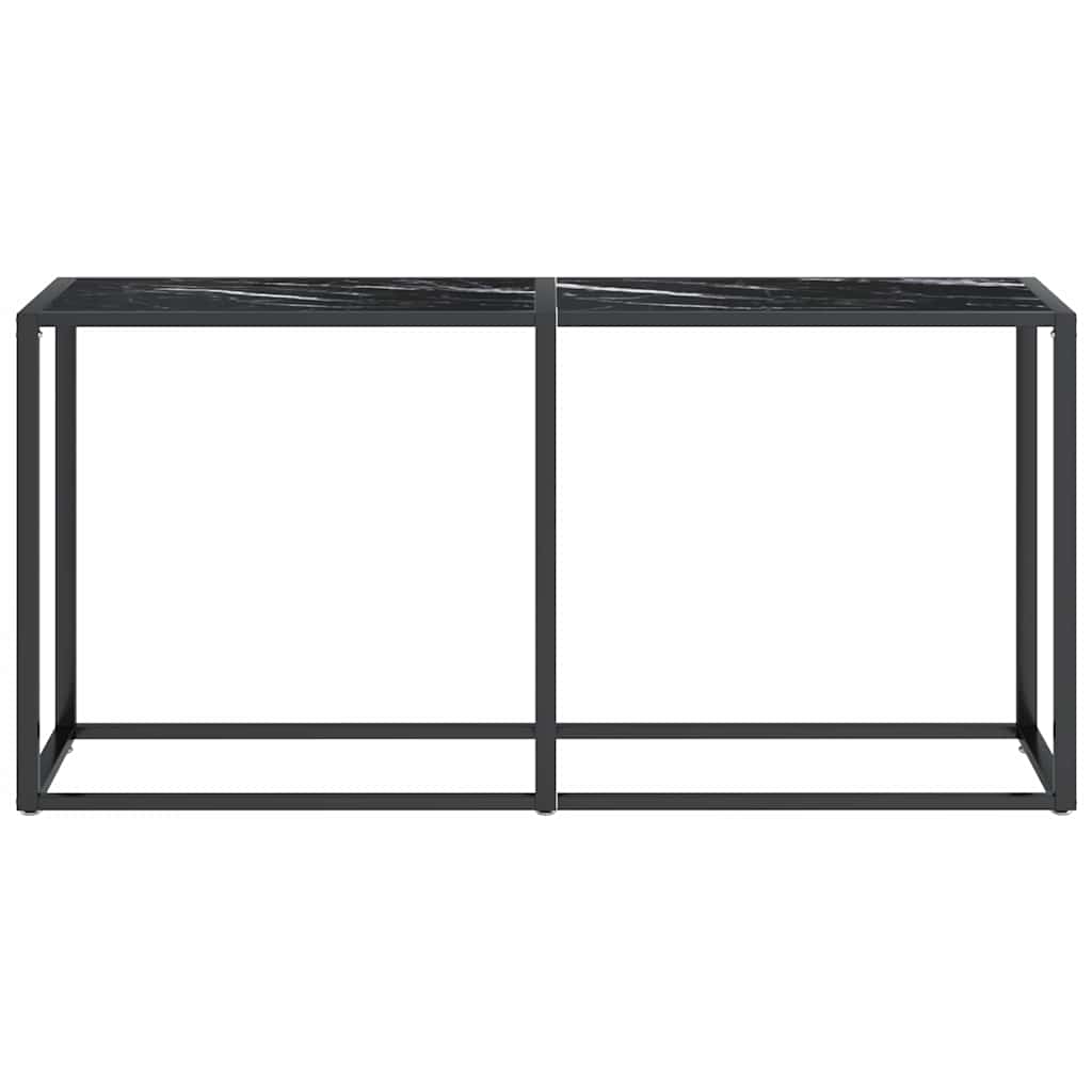 Vidaxl wandtafel 160x35x75,5 cm gehard glas zwartmarmerkleurig