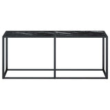 Vidaxl wandtafel 180x35x75,5 cm gehard glas zwartmarmerkleurig