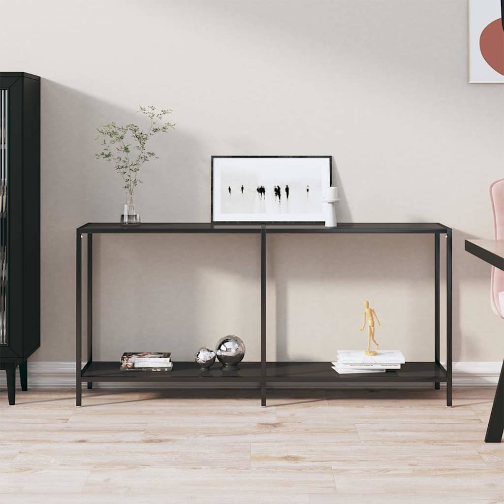 Vidaxl wandtafel 160x35x75,5 cm gehard glas zwart