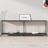 Vidaxl wandtafel 220x35x75,5 cm gehard glas zwart