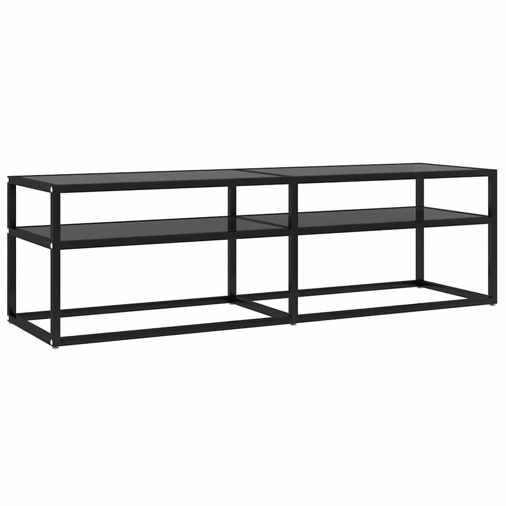 Vidaxl tv-meubel 140x40x40,5 cm gehard glas zwart