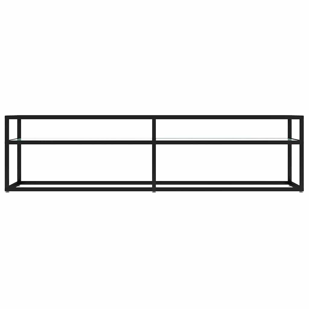 Vidaxl tv-meubel 160x40x40,5 cm gehard glas witmarmerkleurig