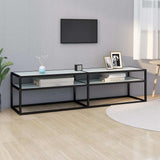 Vidaxl tv-meubel 160x40x40,5 cm gehard glas witmarmerkleurig