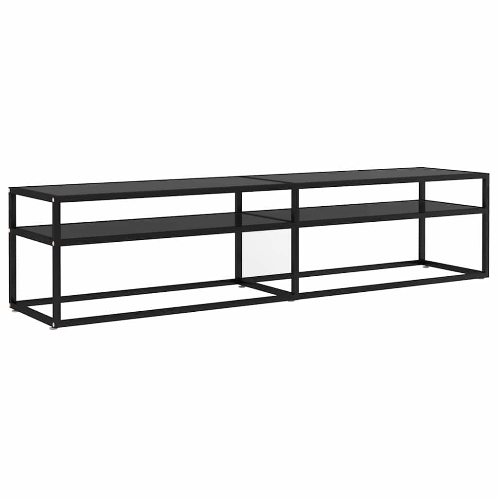 Vidaxl tv-meubel 180x40x40,5 cm gehard glas zwart