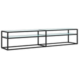 Vidaxl tv-meubel 200x40x40,5 cm gehard glas witmarmerkleurig
