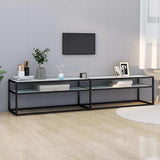 Vidaxl tv-meubel 200x40x40,5 cm gehard glas witmarmerkleurig