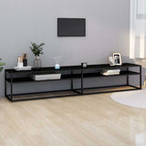 Vidaxl tv-meubel 220x40x40,5 cm gehard glas zwart