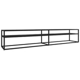 Vidaxl tv-meubel 220x40x40,5 cm gehard glas zwartmarmerkleurig