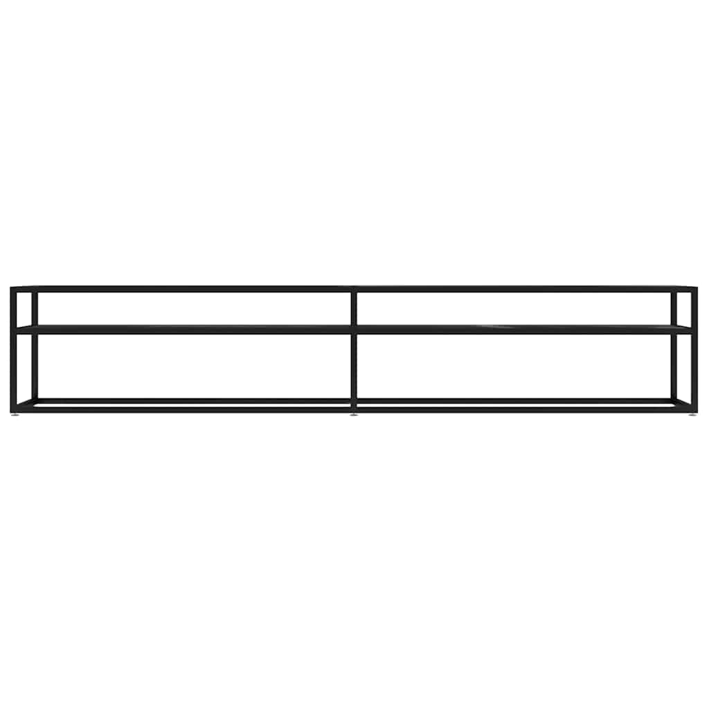 Vidaxl tv-meubel 220x40x40,5 cm gehard glas zwartmarmerkleurig