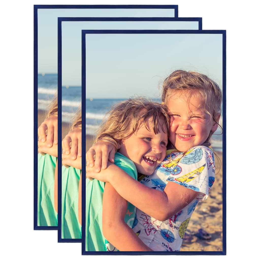 Vidaxl fotorammer 3 stk til tabel 13x18 cm mdf blå